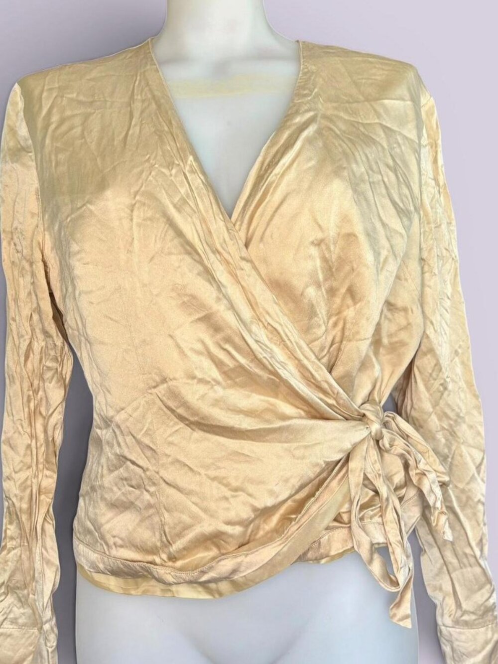 Bob Mackie Studio 100% silk wrap top